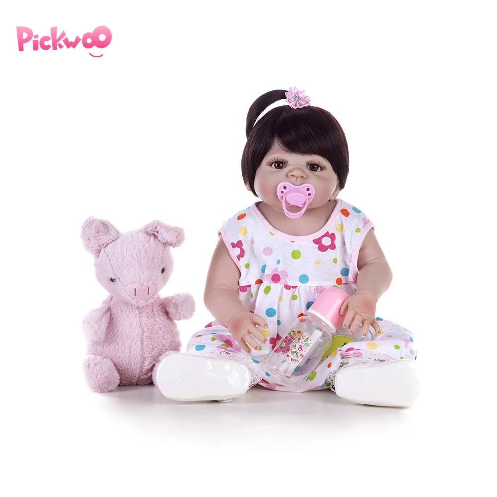 

Pickwoo bebes reborn doll 48cm 55cm Baby girl Dolls soft Silicone Boneca Reborn Brinquedos Bonecas children's gifts toys plamate