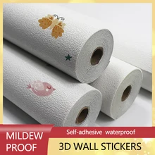 3D Wall Stickers Waterproof 3D Wallpaper Wall Decoration 3D Self-Adhesive Moisture-Proof Living Room Kitchen Children's Room