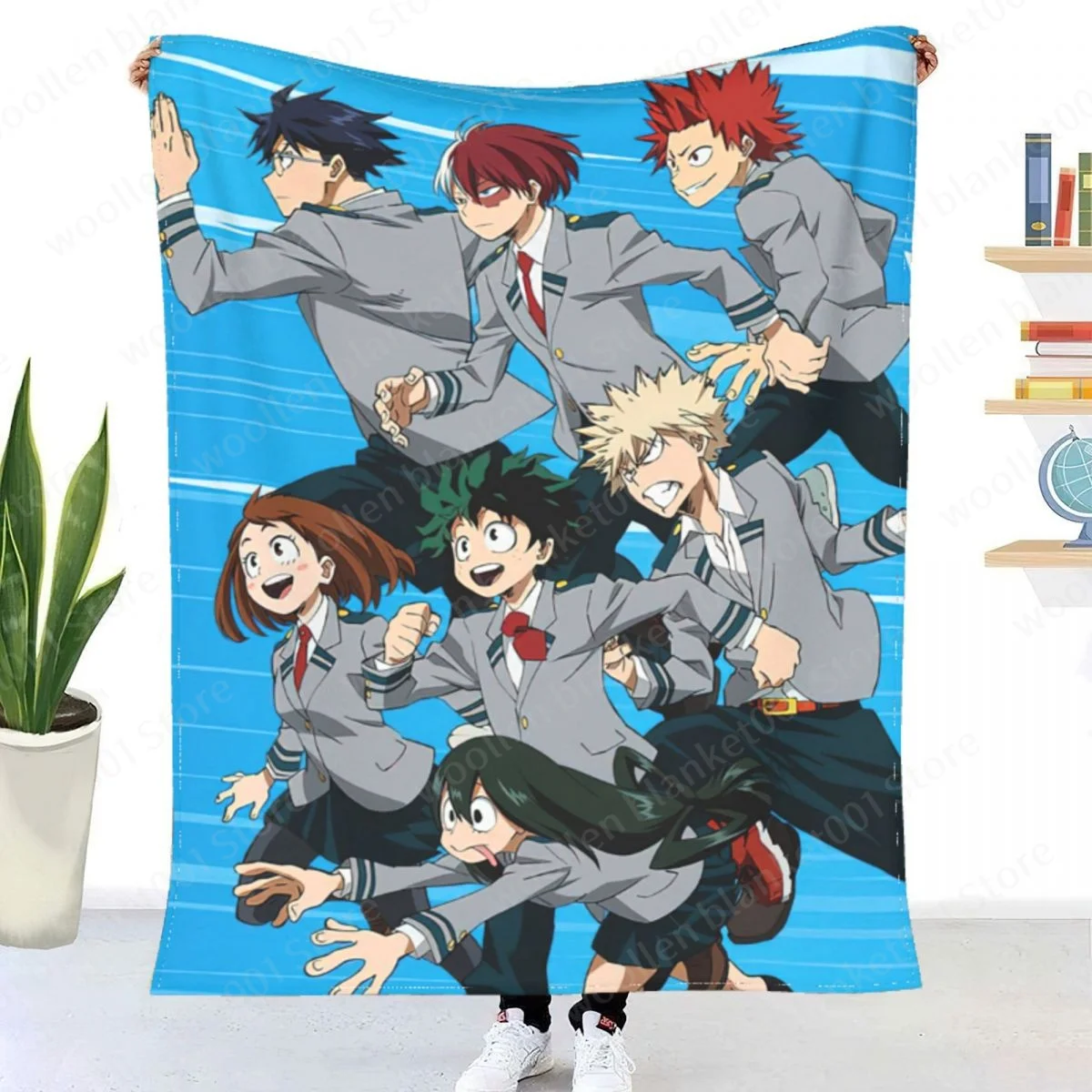 Blankets and Throws My Hero Academia Collage Anime Dabi Fleece Flannel
