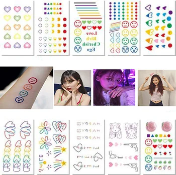 

2019 Hot Small Sexy Black Cartoon Temporary Tattoo Cute Star Tattoo Sticker Love Women Body Finger Art Waterproof Tattoo