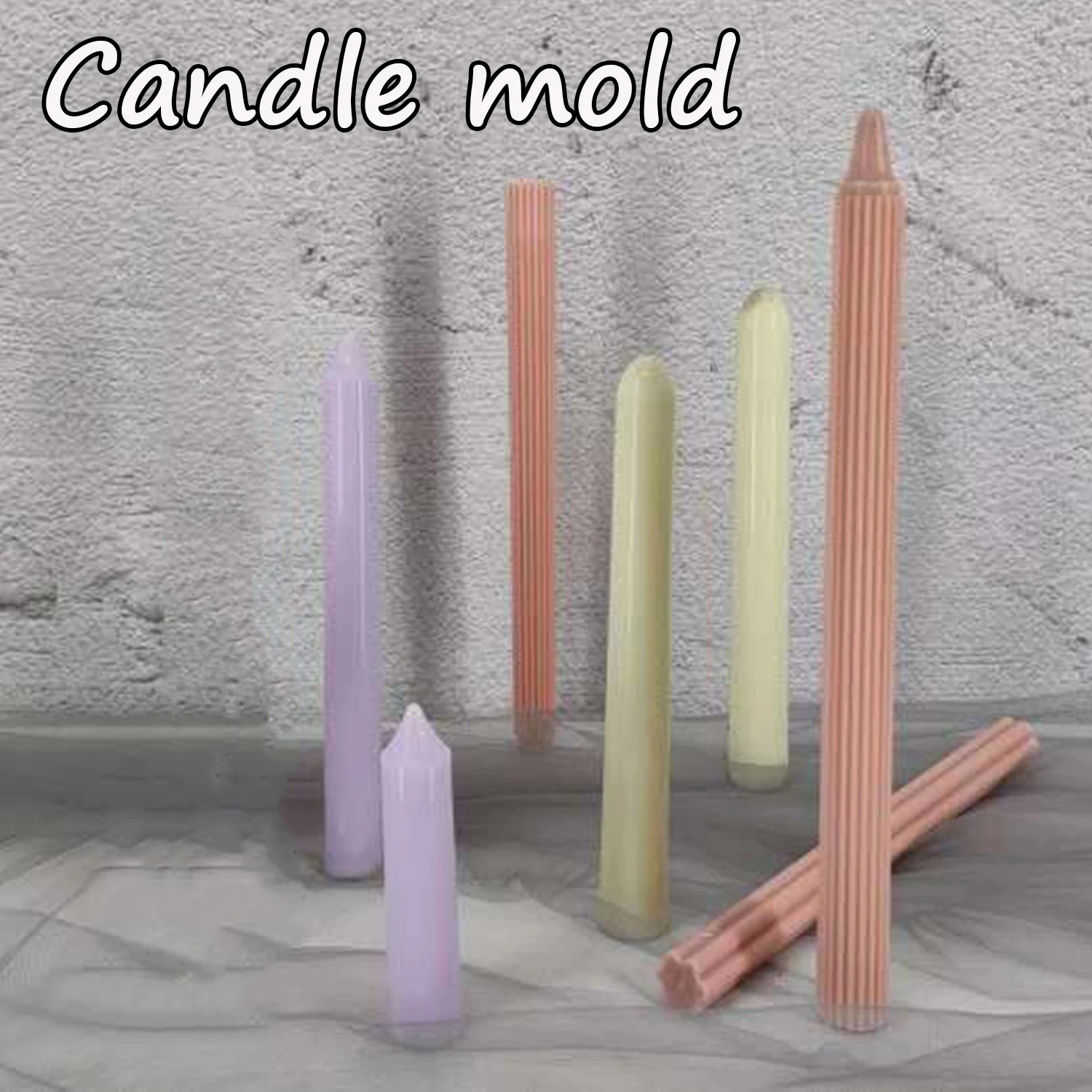 Long Pole Stripe Candle Molds Plastic Pillar Candle Making Kit Large