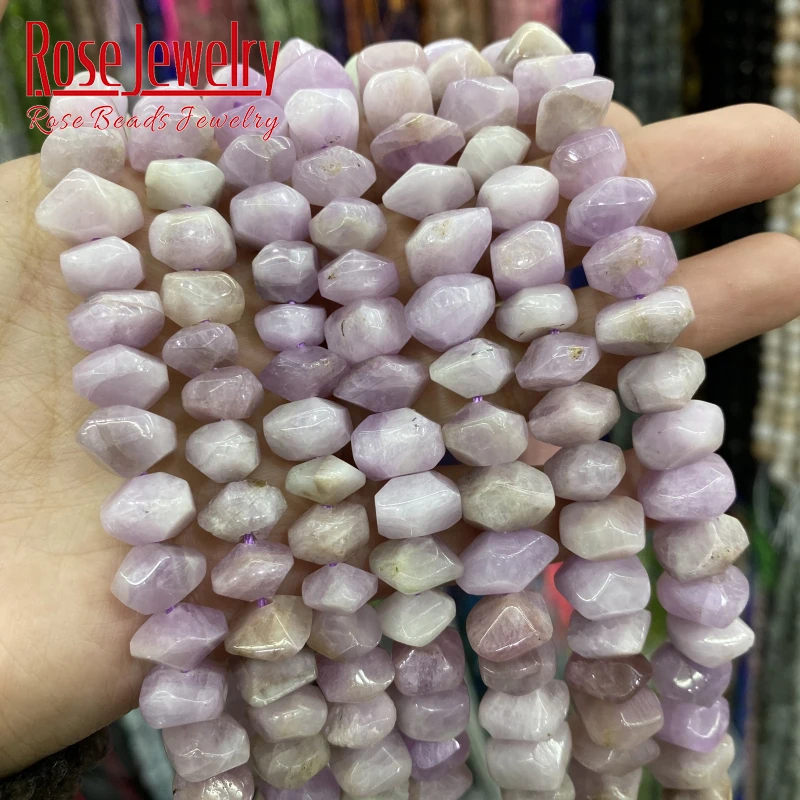 

Бусины Из Натурального фиолетового камня кунцит, специальная огранка из натурального камня, бусины россыпью, детские браслеты 6x11 мм, 15 дюймов