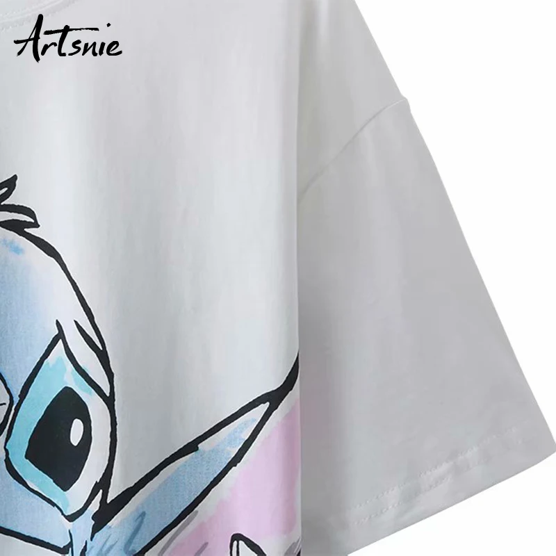 Женская футболка Artsnie disney летняя с круглым вырезом и коротким рукавом