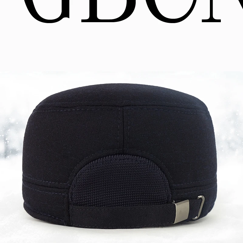 GBCNYIER Outdoor Winter Windproof Sunhat Short Brim Lock Warm Ear Protection Woolen Men Hat Fashion Dark Color