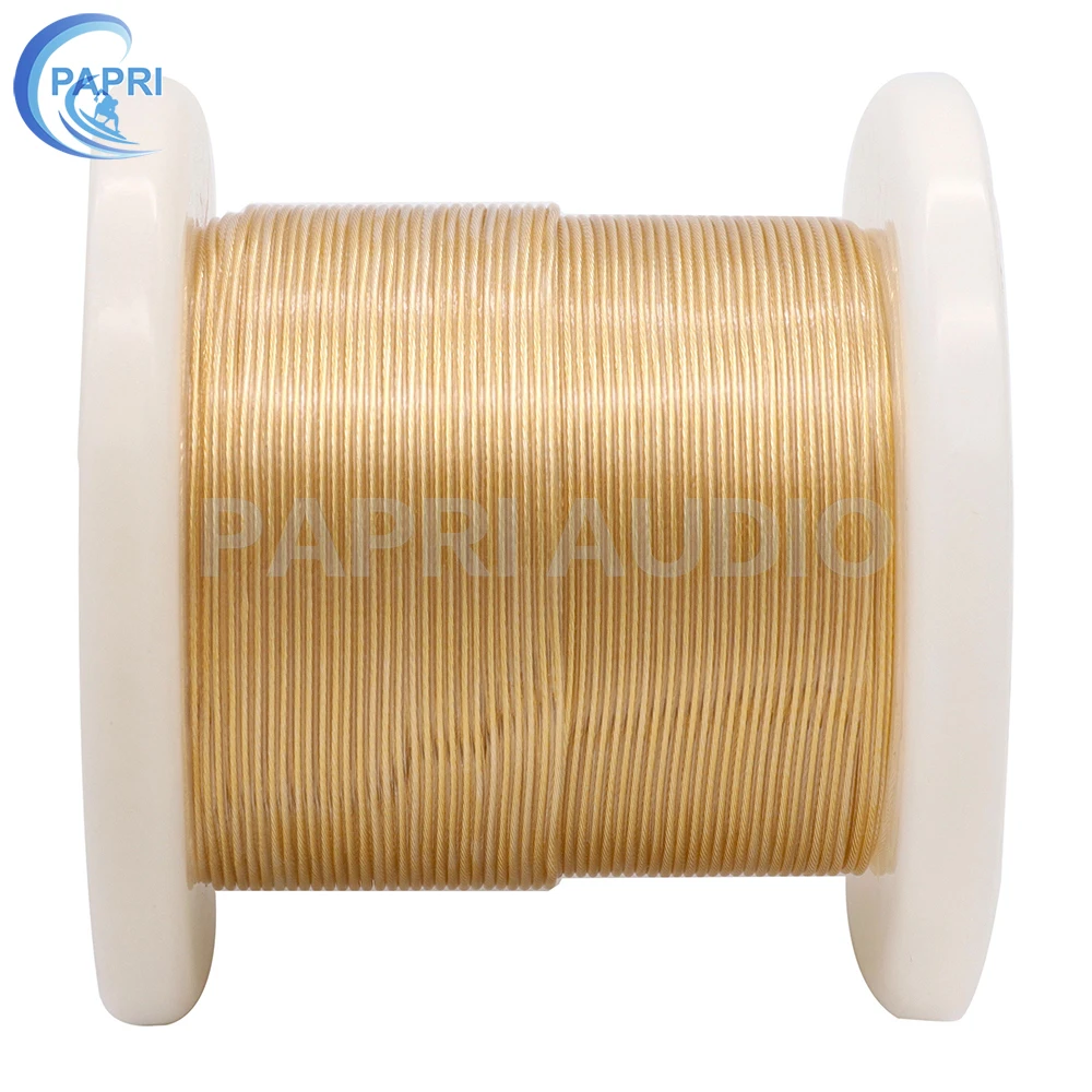 PAPRI Newest GR05 Headphone Cable DIY 4N OCC Silver Gold Plated 3Mil DIY Hifi Audio Line For Upgrade Earphone Wire