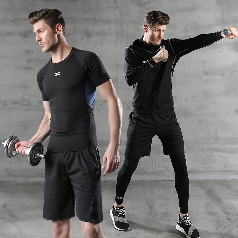 

2Pcs/Sets Men's Sportswear Quick Dry Running Sets Clothes Sports Joggers Training Gym Fitness Tracksuits Running Set