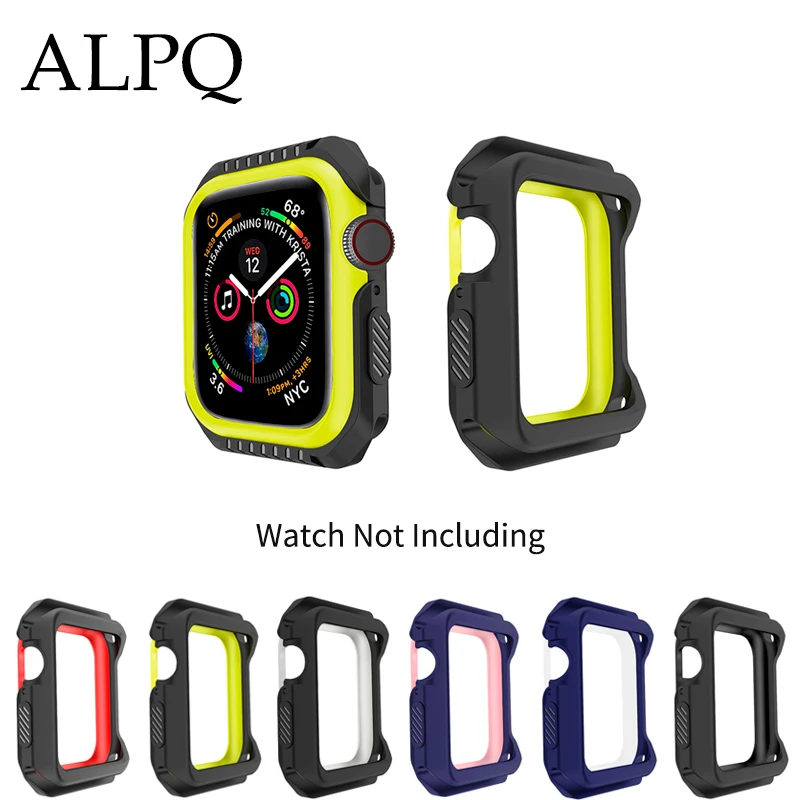 ALPQ 2 шт./лот силиконовый простой чехол для Apple Watch 40 мм 44 мм для часов серии 4 3 2 1 38 мм 42 мм ударопрочный чехол