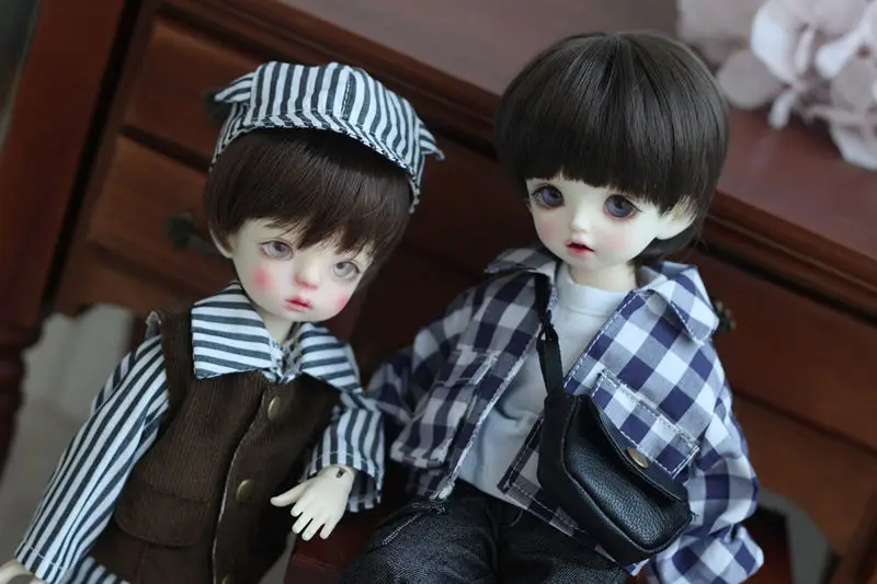 1/6 Одежда для куклы BJD, жилет+ длинная рубашка+ штаны+ шапка, костюм, одежда для 1/6 года, аксессуары для куклы, Одежда для куклы, 2 цвета