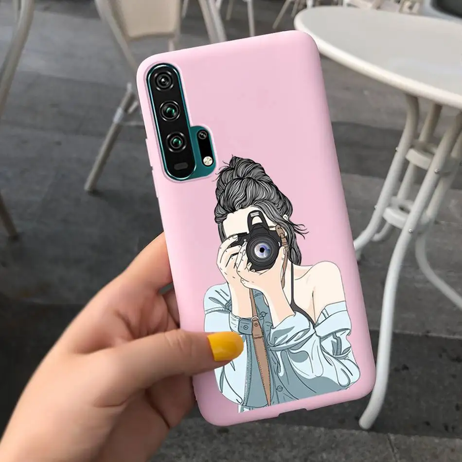wallet cases Phone Case For Huawei Honor 20 Pro Lite Cases Flower Pretty Girl Soft Silicone Back Cover For Honor 20 Lite pro 20Lit 20Pro phone flip cover