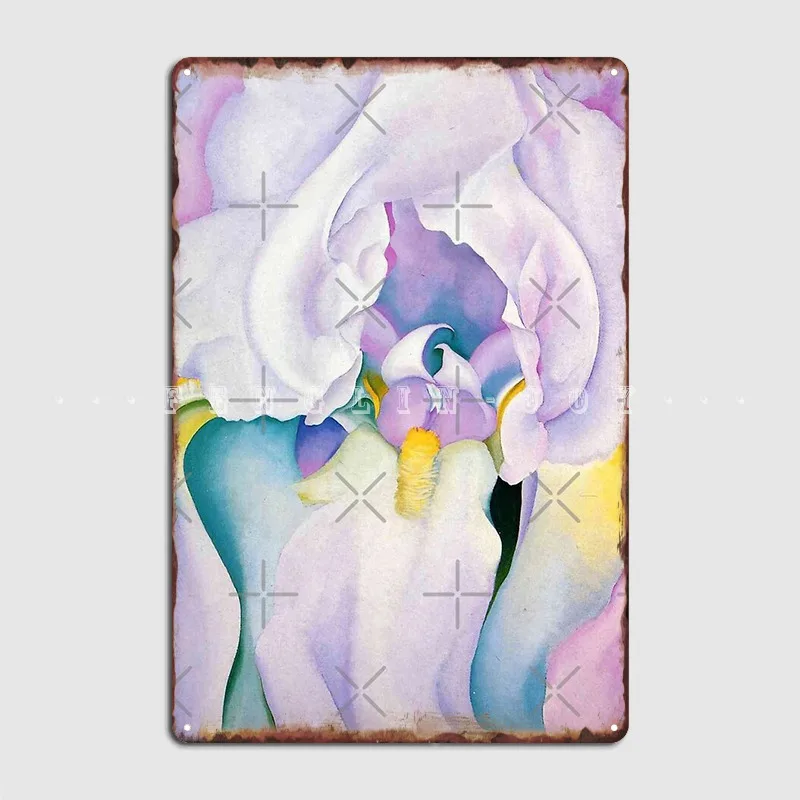 

Light Of Iris (1924) By Georgia O'keeffe Poster Metal Plaque Pub Garage Vintage Wall Decor Tin Sign Posters