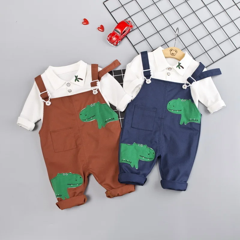 

Children Boys Cotton Clothing Sets Fashion Baby Gentleman Jacket Overall 2Pcs Spring Autumn Formal Toddler Tracksuits