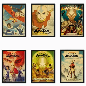 

Popular Anime Poster Avatar: The Last Airbender Retro Style Family Wall Wall Sticker Art Canvas Poster Decorative Painting o177