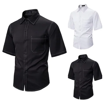 

2020 New Style Men Casual Fashion Outer Wear Loose-Fit Trend Short-sleeved Shirt Tops