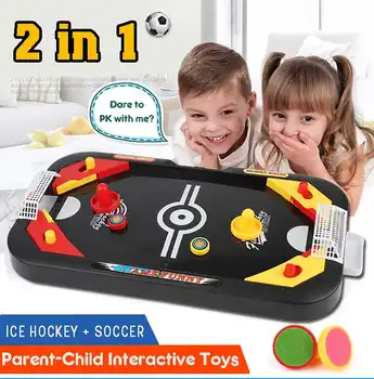 

Mini Air Hockey Table Desktop Battle 2 in 1 Ice Hockey Game Leisure Children Educational Interactive Toy Kids Gift Indoor Game