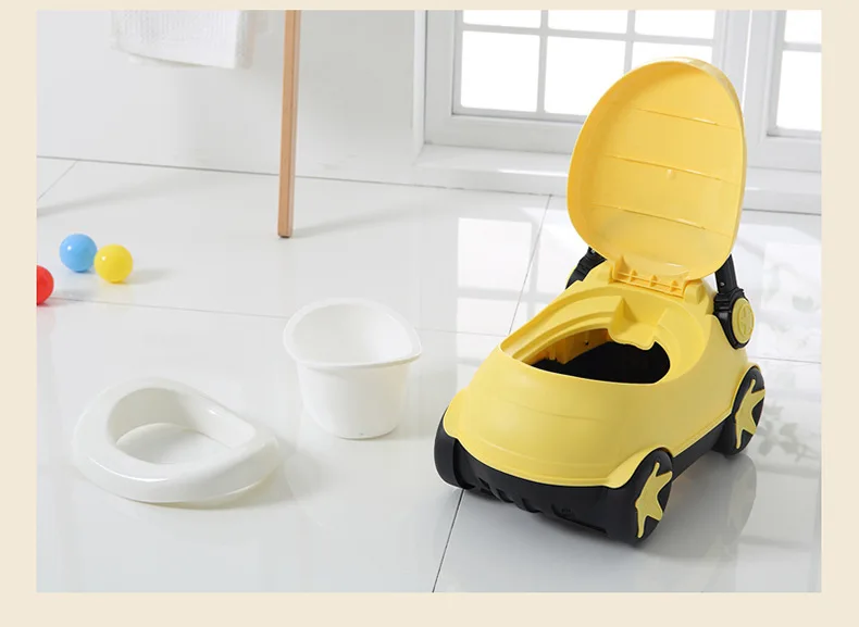 Модный Многофункциональный Детский горшок для малышей, креативное веселое желтое автомобильное обучающее сиденье для унитаза для детей, 3 цвета