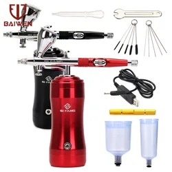 Mini aérographe pistolet à peinture multi usages, 0.3mm, compresseur d'air, Kit pour tatouage d'ongles, artisanat, gâteau, outils de pulvérisation de brouillard Nano 