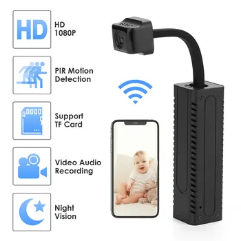 

Retractable USB WiFi Camera Real-time Surveillance Mini Camera IP Camera AI Human Detection Loop Recording Camcorder Sports Cam