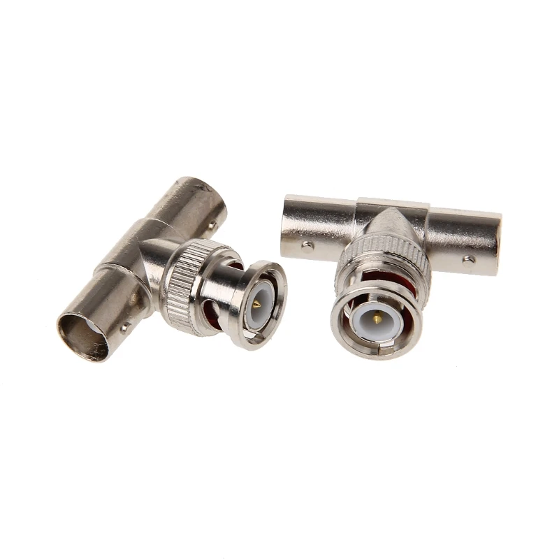 

2Pcs BNC Male To 2 Female T Type Connector Adapter For CCTV Surveillance System LX9A