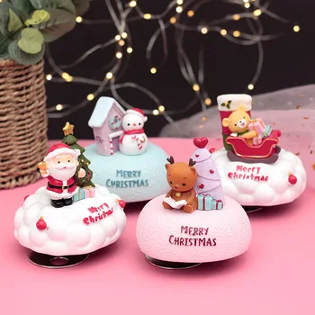 

Diy Hand Crank Music Box Christmas Ornaments Song Santa Claus Musical Boxes Engraved Music Box Birthday Gift For Friend II50YYH