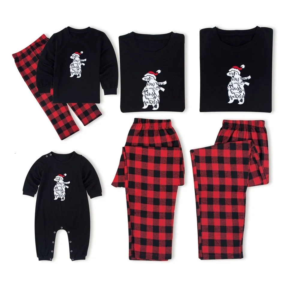 

Family Christmas Pajamas Sets Plaid Family Matching Outfits Look Mother Daughter Dad Son Sleepwear Mommy and Me Pyjamas Clothes