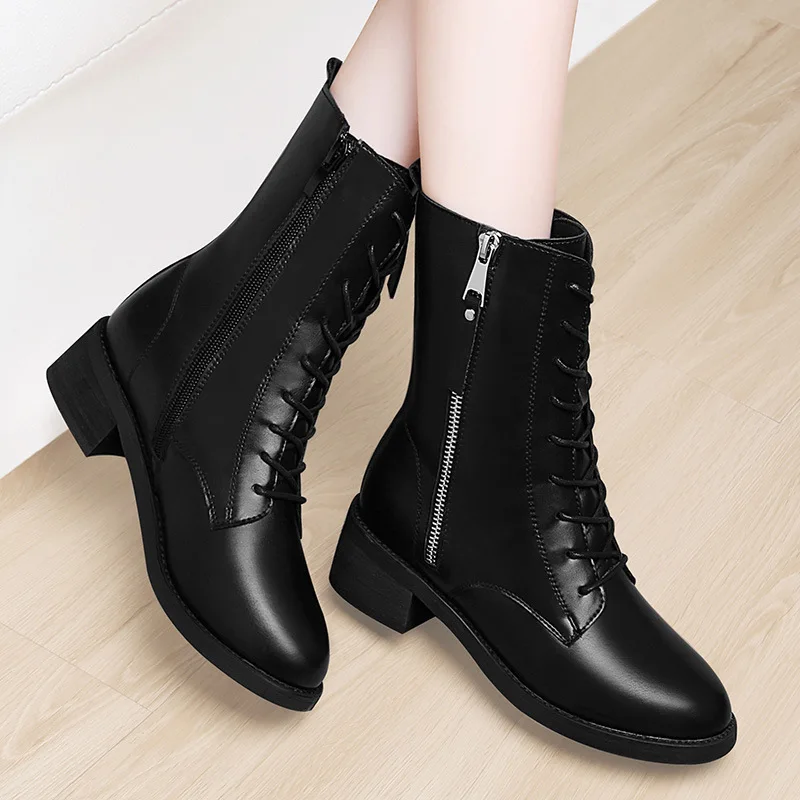 

Centennial Chunky-Heel WOMEN'S Ankle Boots 2019 Autumn And Winter New Style plus Velvet Martin Boots British Style Boots WOMEN'S