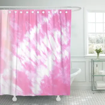 

Abstract Batik Tie Dyed on White Hand Dye Fabrics Shower Curtain Waterproof Polyester Fabric 60 x 72 Inches Set with Hooks