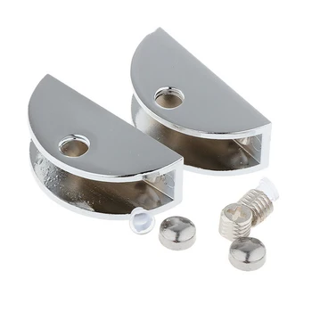 

10 Pieces Zinc Alloy Bathroom Glass Holder Bracket Fixed Clamp Clip Hardware Adjustable 5-8mm Glass Clamps