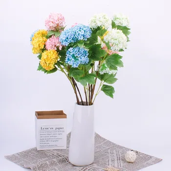 

Artificial flower 6 heads Hydrangea simulation green plant ceiling Garden Wedding Arch Wreath Fake Flower Party Home Decoration