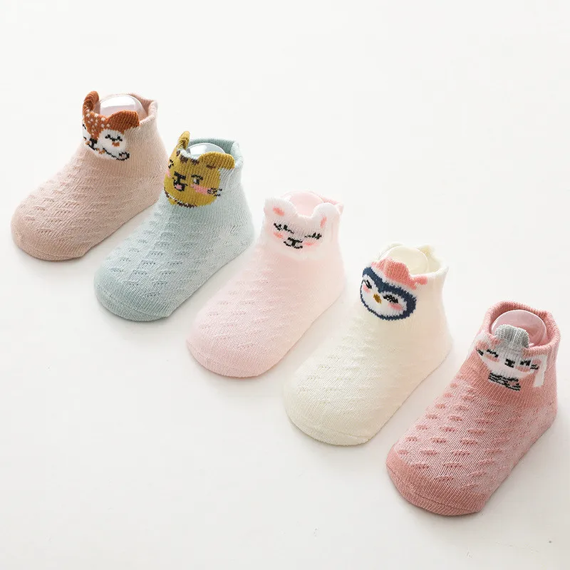 

Lawadka 5Pairs/lot Newborn Baby Boys Girl Sock Summer Mesh Thin Socks for Girls Casual Cartoon Kids Clothes Accessories