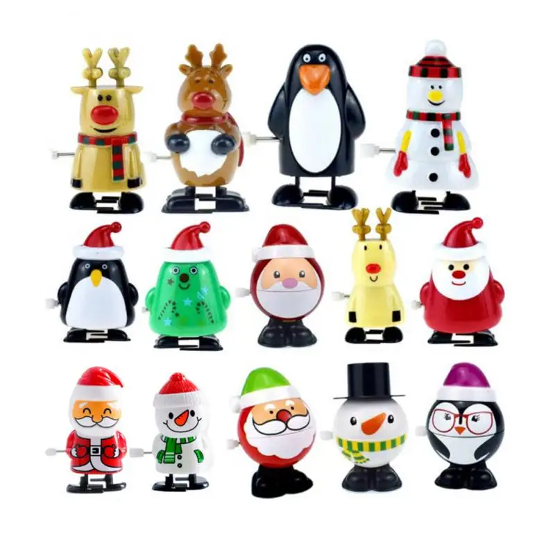 Clockwork Santa Claus Wind Up Toys Walking Elk Penguin Snowman Children Clockwork Toy Christmas Gift Multi-style Optional Toys