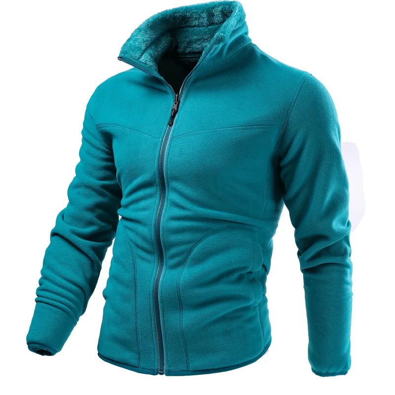 Зимняя теплая однотонная флисовая куртка большого размера для мужчин и женщин