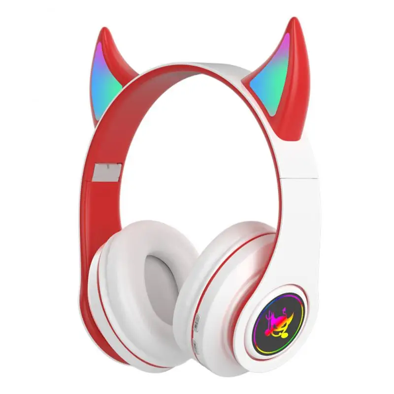 Беспроводные наушники Devil Ear с микрофоном светящиеся стерео синими зубьями