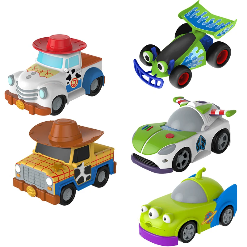 子供のためのフリクションカーのおもちゃ トイストーリー4 漫画のキャラクター ウッディ バス ジェシー エイリアン コレクション 誕生日プレゼント ダイキャスト 車のオモチャ Aliexpress