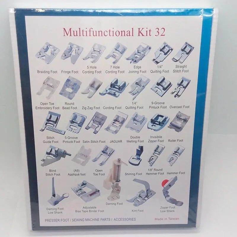 Набор прижимных лапок для швейной машины 32 шт.| |