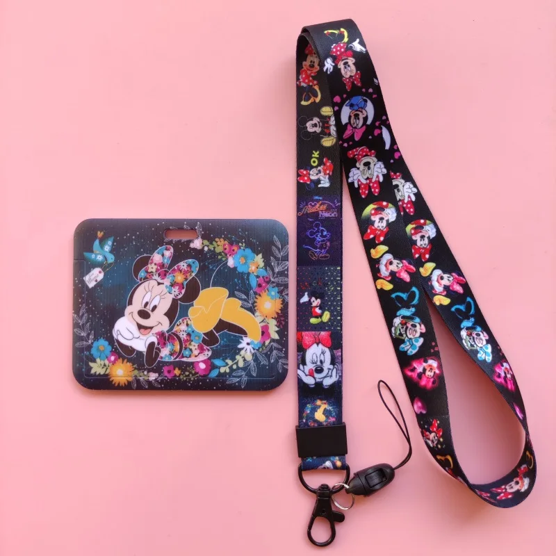 Disney Mickey Mouse ID Card Case Neck Strap Women's Business Employee Case Badge Holder Student Lanyard Name Card Cover 5
