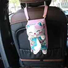 Держатель для салфеток, бумажных полотенец, 3 цвета, милый счастливый кот, автомобильный держатель для салфеток, задняя подвесная коробка из ткани, Чехлы, чехол, держатель для бумажных полотенец