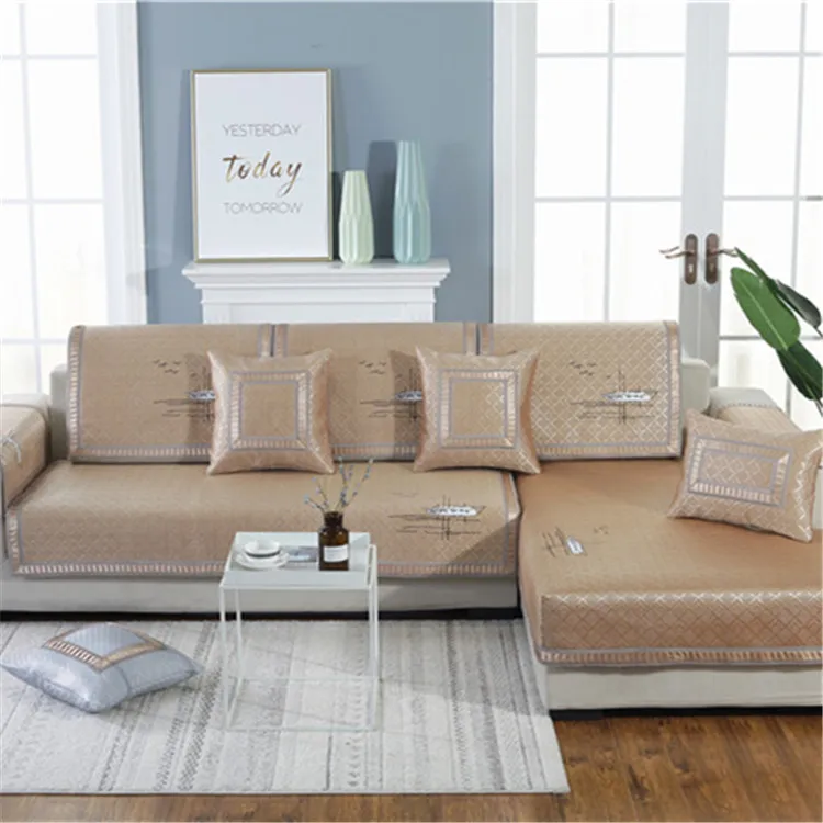 

Summer Modern Minimalist Ice Rattan Sofa Cushion Summer Combination Viscose Sofa Mat Case Cover Towel