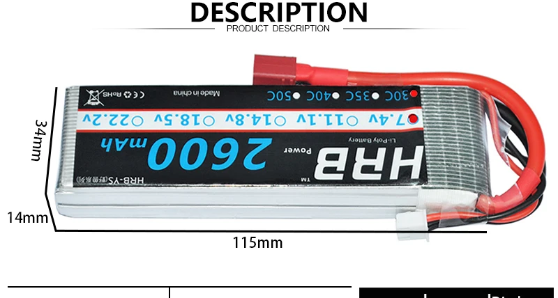 HRB 2S 7.4V 2600mah Lipo Battery, Luipuoplw Joso Dovo JsE Doe 2Z