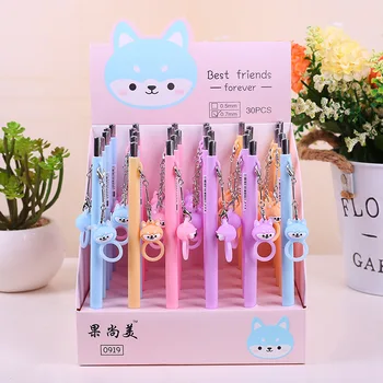 

30 pcs/lot Cartoon Dog Pendant Mechanical Pencil Cute Student Automatic Pen For Kid School Office Supply