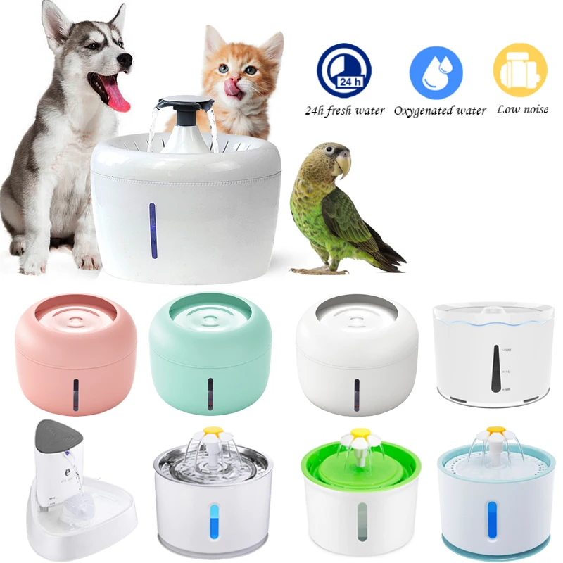 Gato fonte de água cão beber tigela pet usb dispensador de água automático led super silencioso bebedor alimentador automático para gatos cão