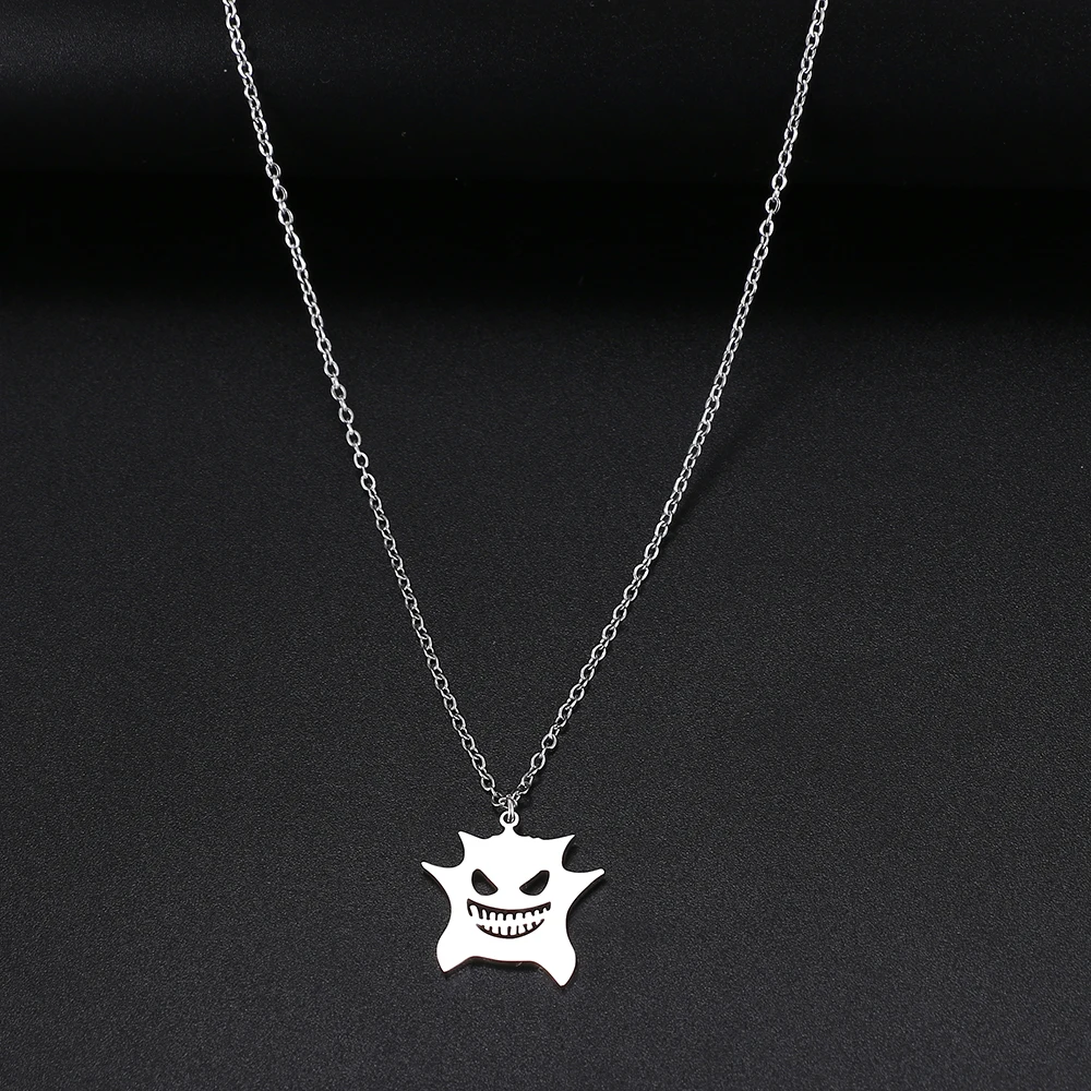 Stainless Steel Necklaces Devil Halloween Goth Hip Hop Pendant Chain Fashion Necklace For Women Jewelry Friends Gifts One Piece