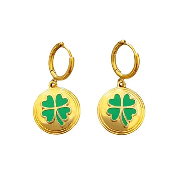 

European and American New Happy Grass Earrings Ear Pendant Women's Fashion Lucky Ear Earrings