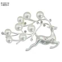 Горячая Распродажа Топ класс жемчужная брошь «Олень» Рождественский подарок Европа и Америка Популярный корсаж напрямую от производителя Se