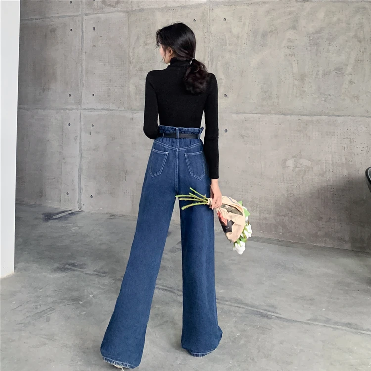 knitting render unlined upper garment of 3945 autumn winters thickening cowboy wide-legged pants of mop the floor