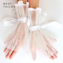 Романтические тюлевые Короткие Свадебные перчатки Аксессуары для свадьбы свадебные перчатки для рук повязка на запястье Gant Femme свадебные аксессуары