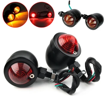 

Universal 12V DC 2pcs 1 Pair Bullet Blinker Motorcycle Turn Signal Light Indicator Lamp Bulb Red/Amber Car Accessories
