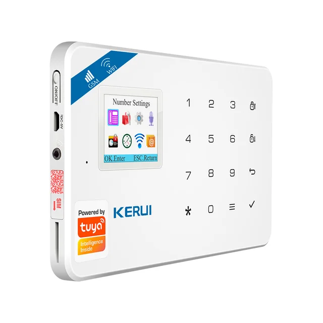 KERUI W181 Home Security Alarm System GSM WIFI Tuya APP Receiving Color Screen Connection Mobile Wireless Burglar Alarm Kit 4