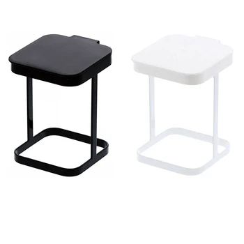 

Office Small Garbage Bin Desktop Trash Can Flip Lid Living Room Paper Basket Home Storage Table Mini Black