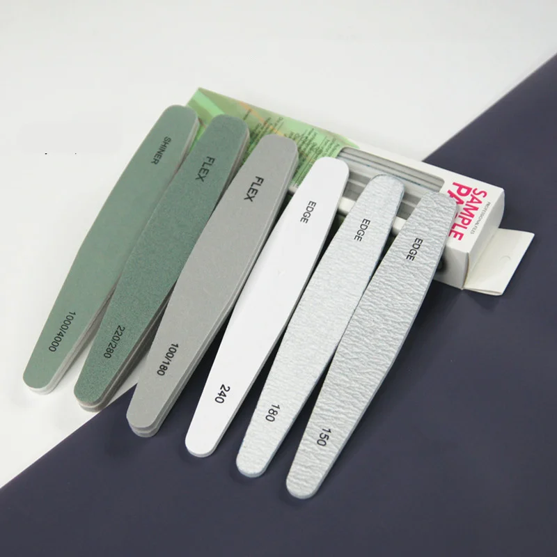 

6Pcs/Lot Nail File Sanding Buffer Block Pedicure Manicure Buffing Polish Beauty Tools Professional Nail Files Grey Boat