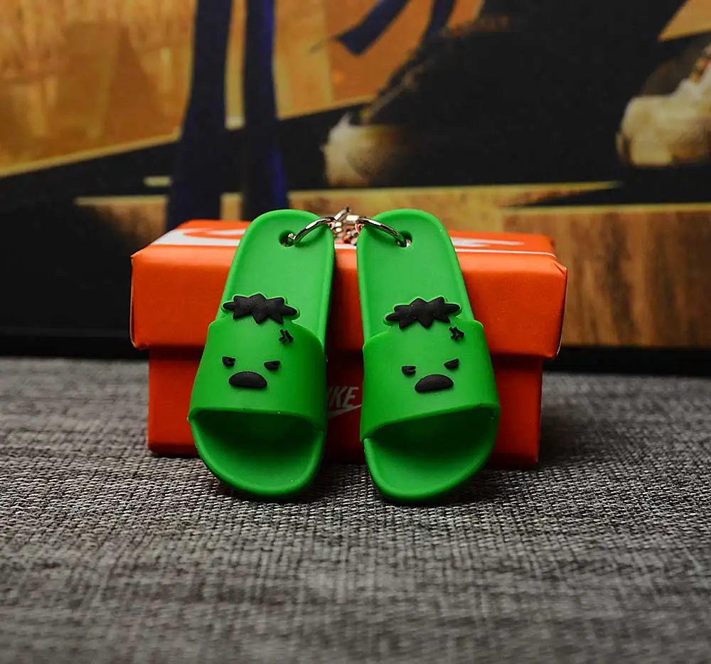 a pair w box Дропшиппинг DIY 3D тапочки брелок рюкзак ювелирные изделия креативный подарок на день рождения Пары Рождественский тапок брелки - Цвет: a pair w box